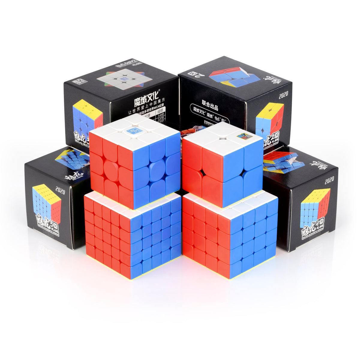 Rubik's cube MoYu MeiLong Magnetic Speedcube Stickerless Bundle